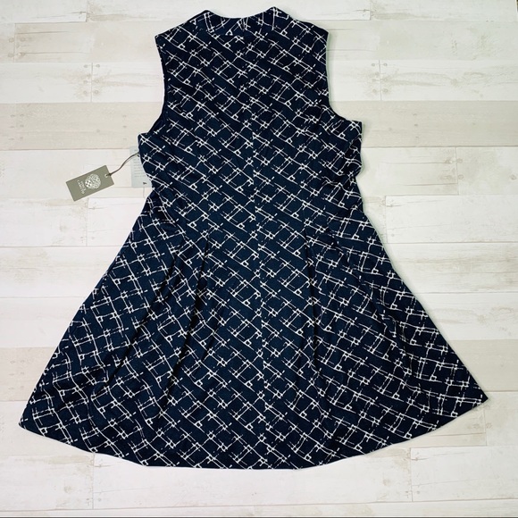 Vince Camuto Navy Blue Fit & Flare Dress - Picture 3 of 8